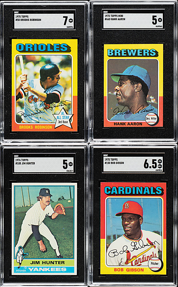 1975 and 1976 Topps and Topps Mini Hall of Fame SGC-Graded Collection (11) Including Bob Gibson