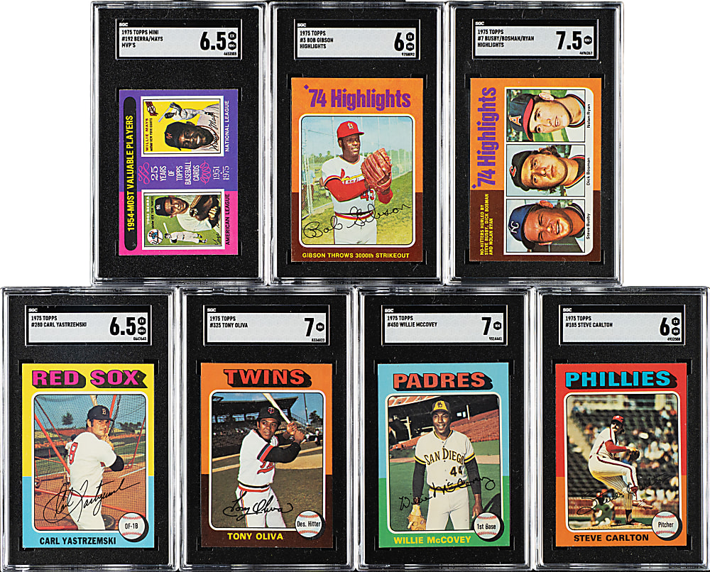 1975 and 1976 Topps and Topps Mini Hall of Fame SGC-Graded Collection (11) Including Bob Gibson