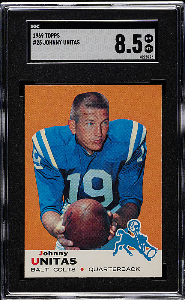 1969 Topps Football #25 Johnny Unitas SGC NM/MT+ 8.5