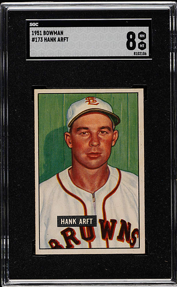 1951 Bowman #173 Hank Arft SGC NM/MT 8