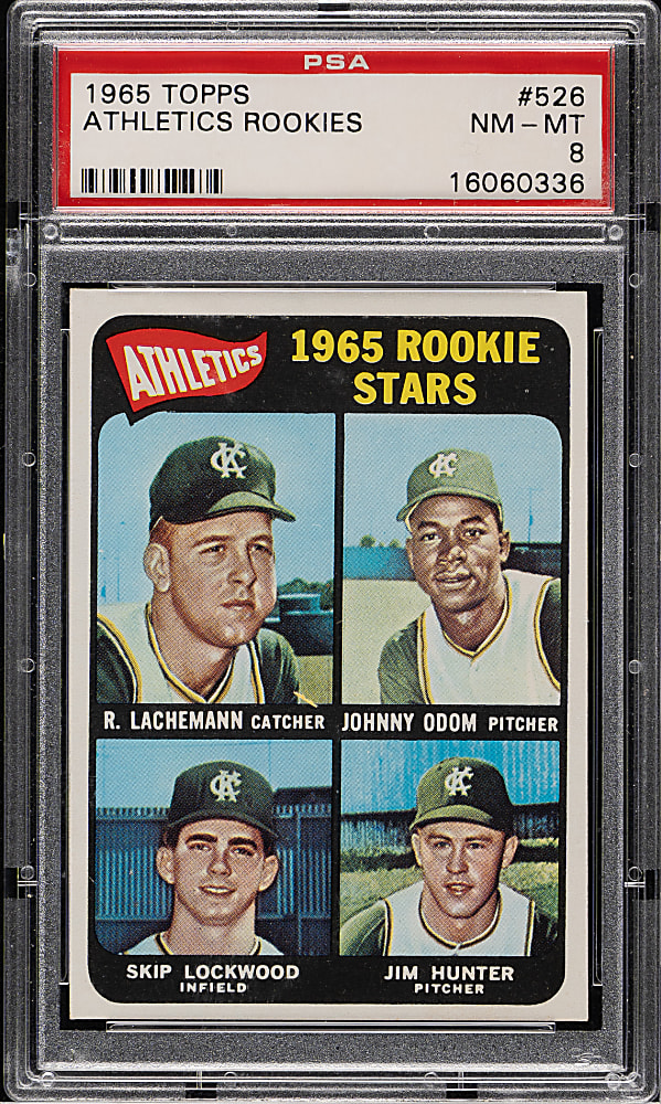 1965 Topps #526 Jim "Catfish" Hunter Rookie PSA NM-MT 8