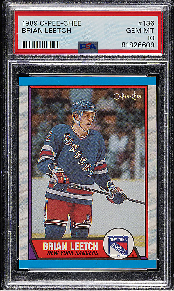 1989-1990 O-Pee-Chee Hockey #136 Brian Leetch Rookie PSA GEM MINT 10