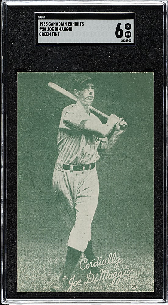 1953 Canadian Exhibits #28 Joe DiMaggio Green Tint SGC EX/NM 6