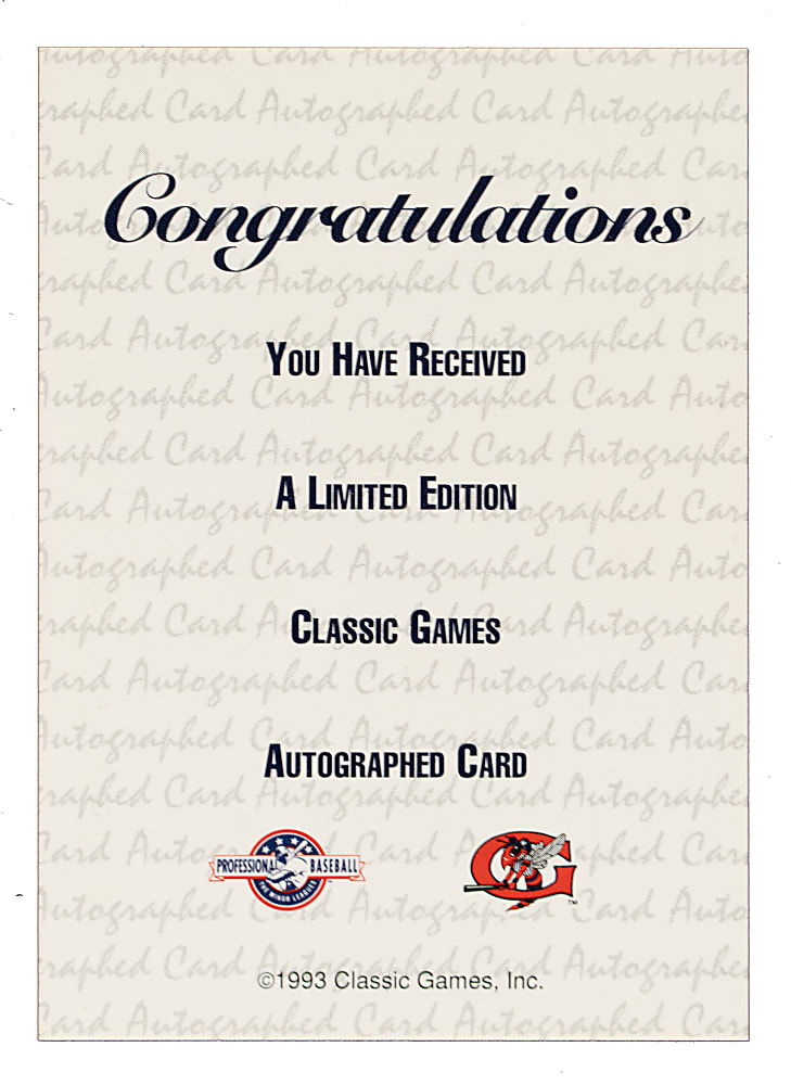 1993 Classic Best Autographs Derek Jeter #332/1,200