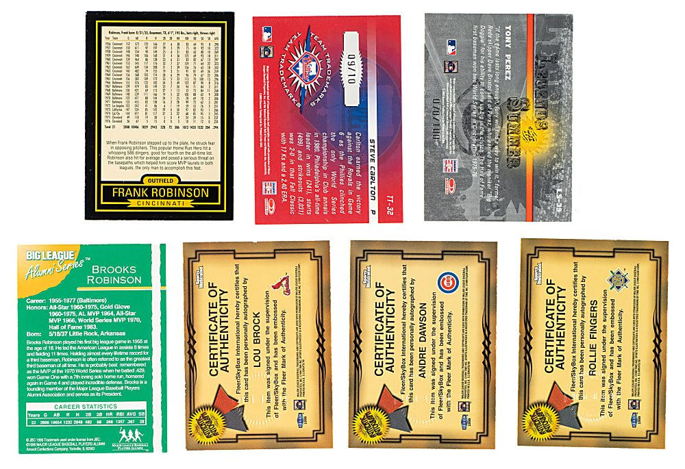 1996 to 2003 Donruss, Big League Chew, and Sports Illustrated Autographs Hall of Fame Collection (7)
