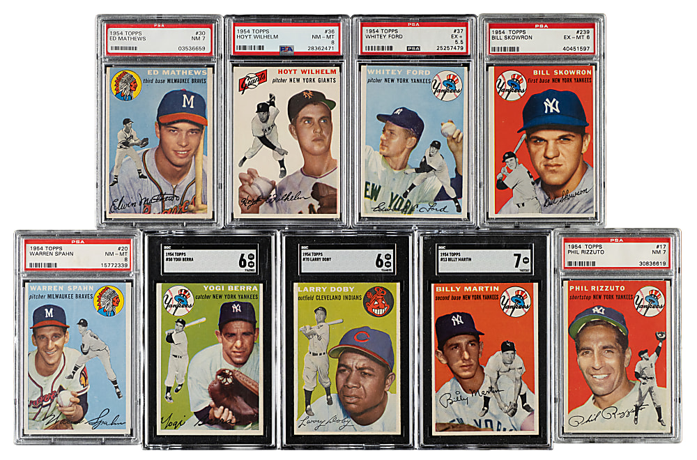 1954 Topps Near-Complete Set (245/250) Including 115 PSA- and SGC-Graded Cards