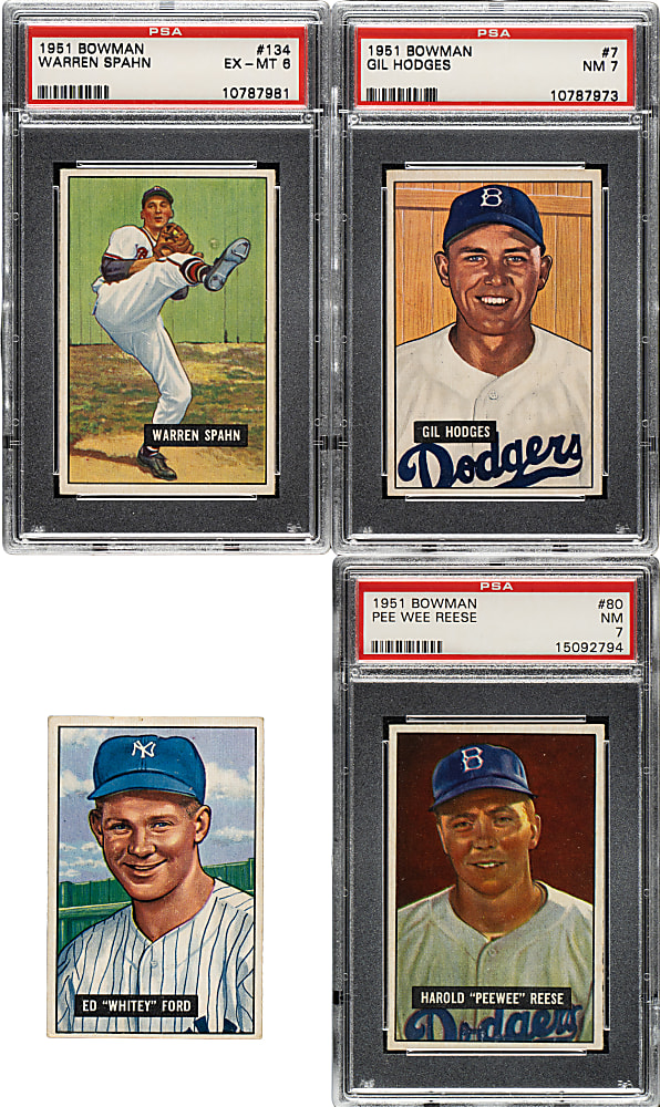 1951 Bowman Near-Complete Set (319/324) Including 71 PSA- and SGC-Graded Cards