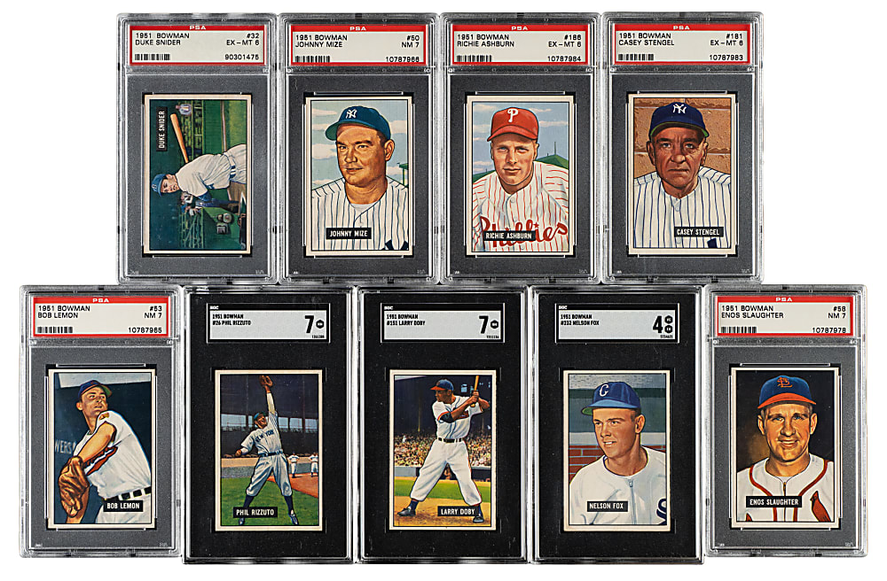 1951 Bowman Near-Complete Set (319/324) Including 71 PSA- and SGC-Graded Cards
