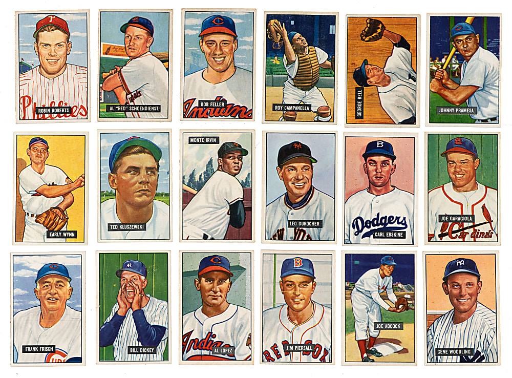 1951 Bowman Near-Complete Set (319/324) Including 71 PSA- and SGC-Graded Cards