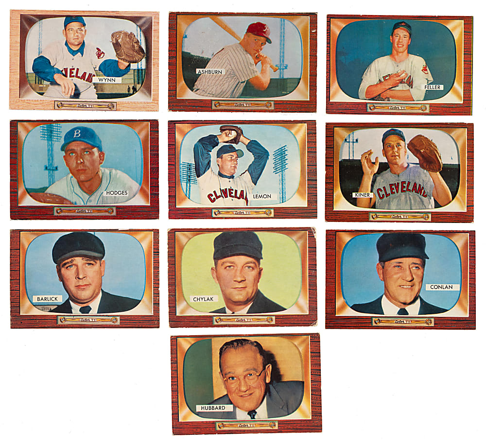 1955 Bowman Near-Complete Set (317/320) Including 60 PSA- and SGC-Graded Cards