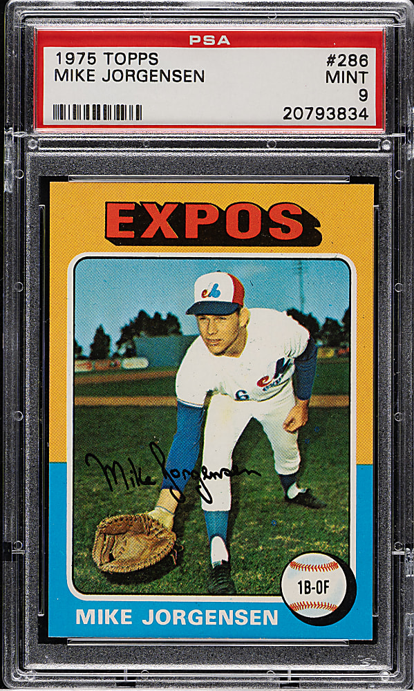 1975 Topps #286 Mike Jorgensen PSA MINT 9