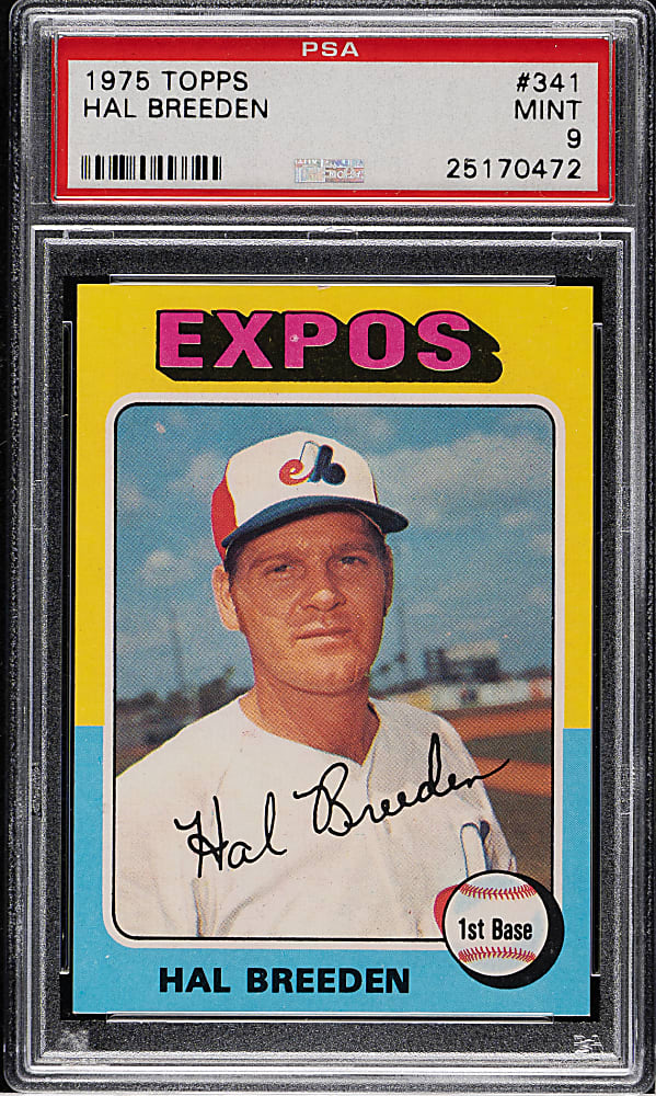 1975 Topps #341 Hal Breeden PSA MINT 9