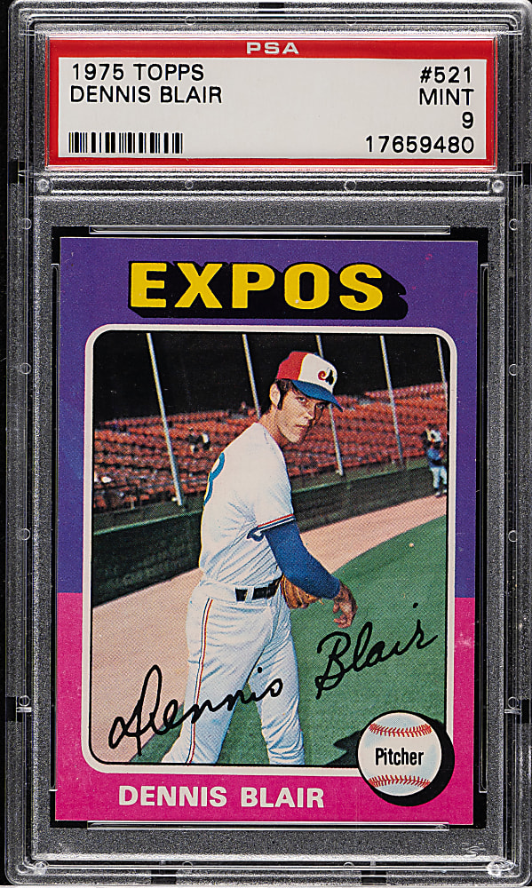 1975 Topps #521 Dennis Blair PSA MINT 9