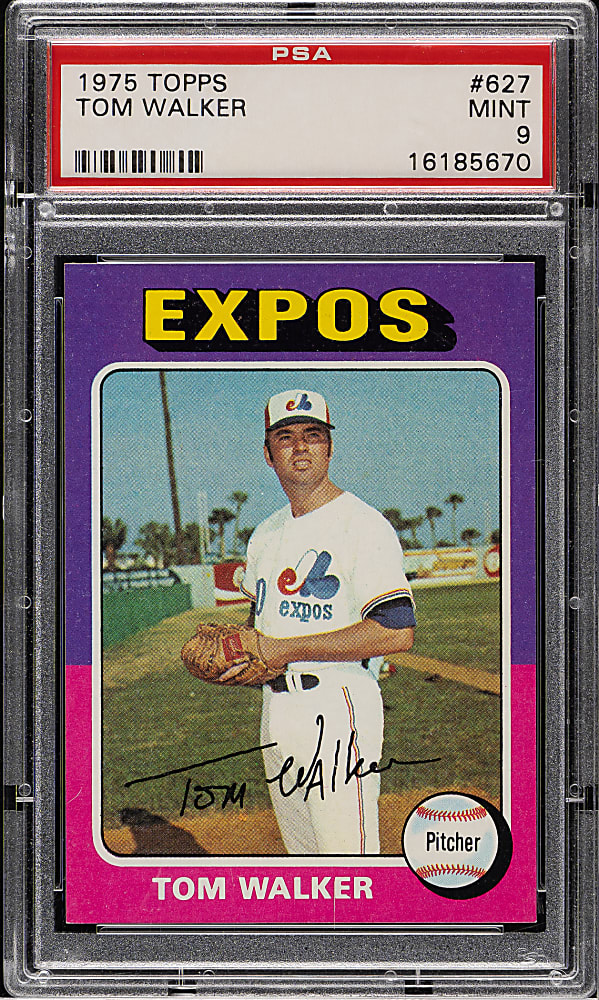 1975 Topps #627 Tom Walker PSA MINT 9