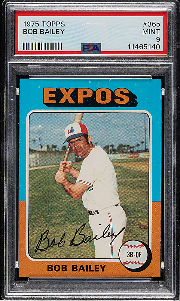 1975 Topps #365 Bob Bailey PSA MINT 9