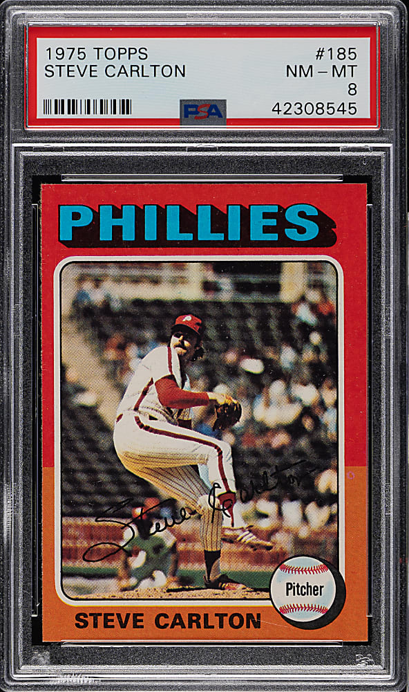 1975 Topps #185 Steve Carlton PSA NM-MT 8
