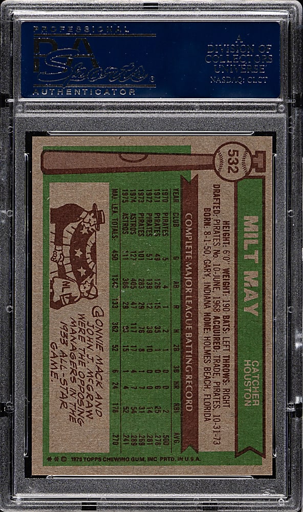 1976 Topps #532 Milt May PSA GEM MINT 10