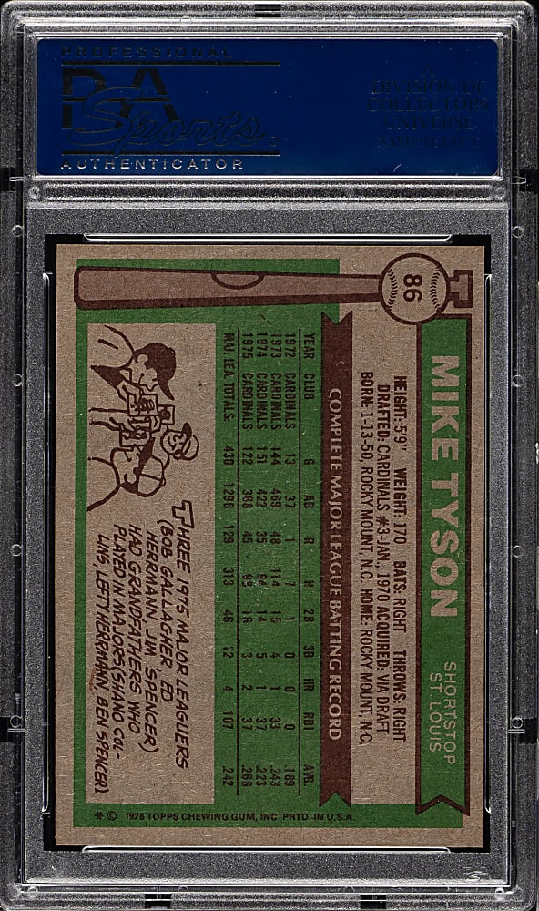 1976 Topps #86 Mike Tyson PSA GEM MINT 10