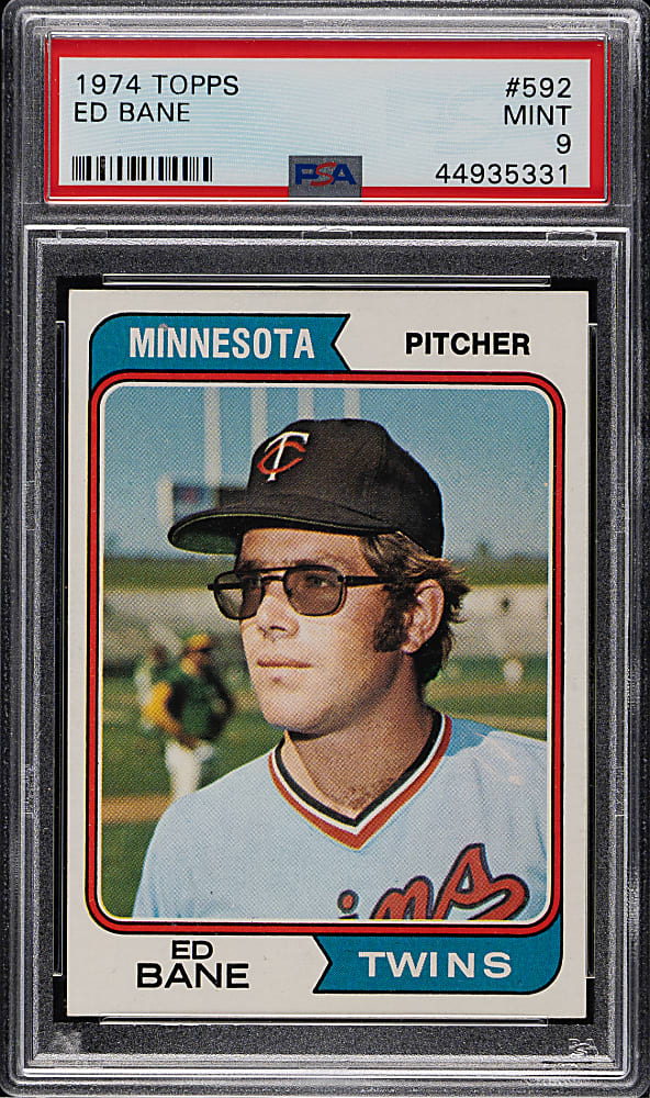 1974 Topps #592 Ed Bane PSA MINT 9