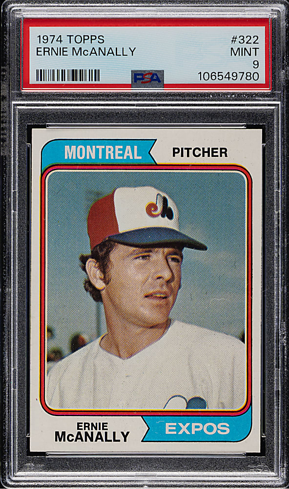 1974 Topps #322 Ernie McAnally PSA MINT 9