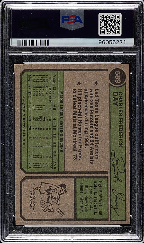1974 Topps #589 Boots Day PSA GEM MINT 10