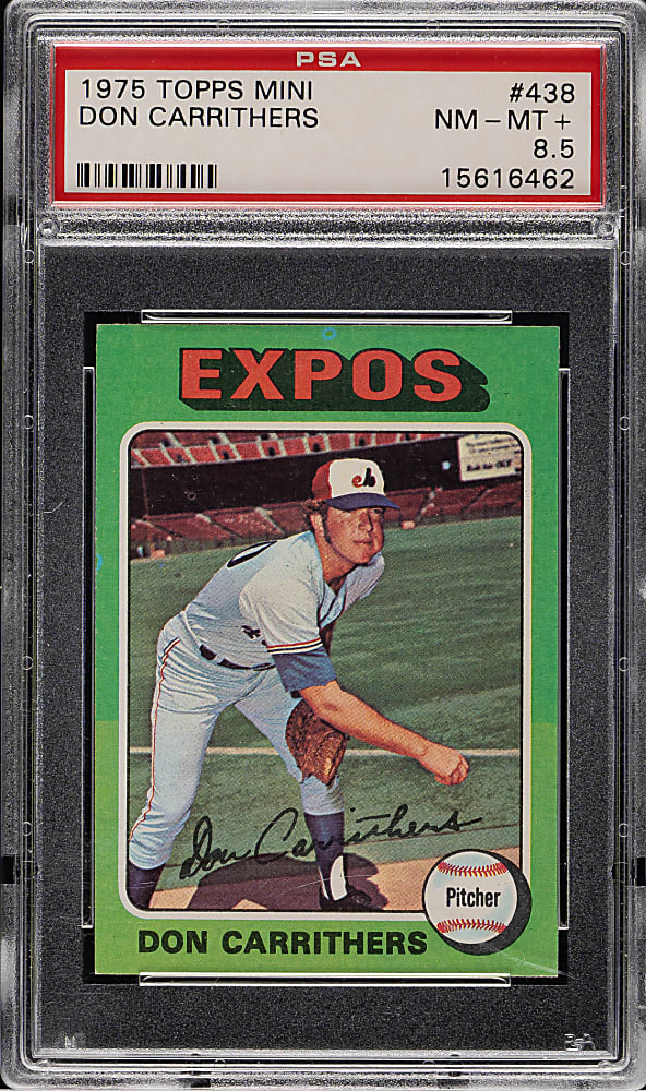 1975 Topps Mini #438 Don Carrithers PSA NM-MT+ 8.5