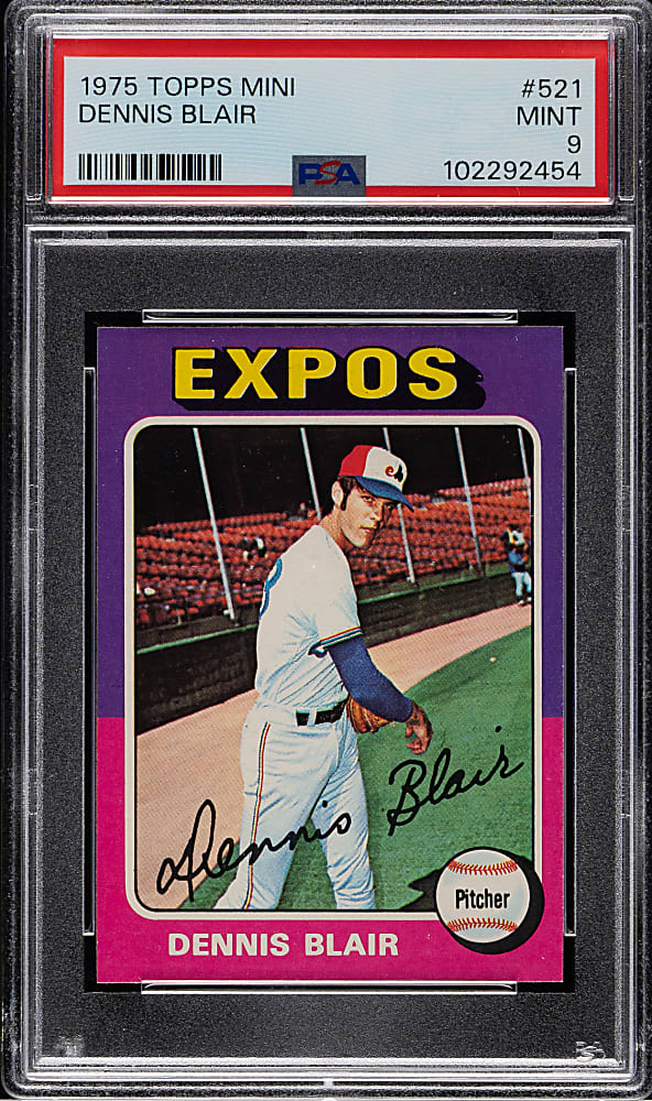 1975 Topps Mini #521 Dennis Blair PSA MINT 9