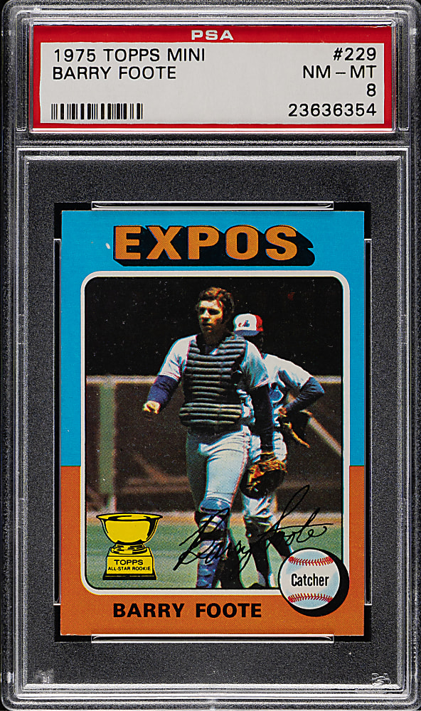 1975 Topps Mini #229 Barry Foote PSA NM-MT 8