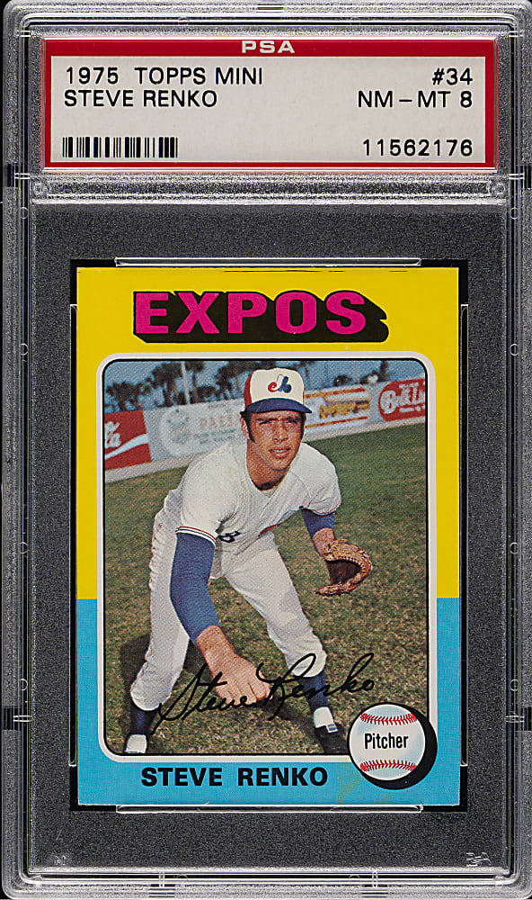 1975 Topps Mini #34 Steve Renko PSA NM-MT 8
