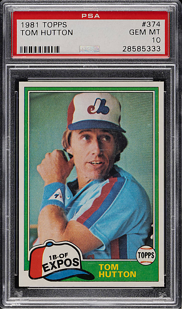 1981 Topps #374 Tom Hutton PSA GEM MINT 10