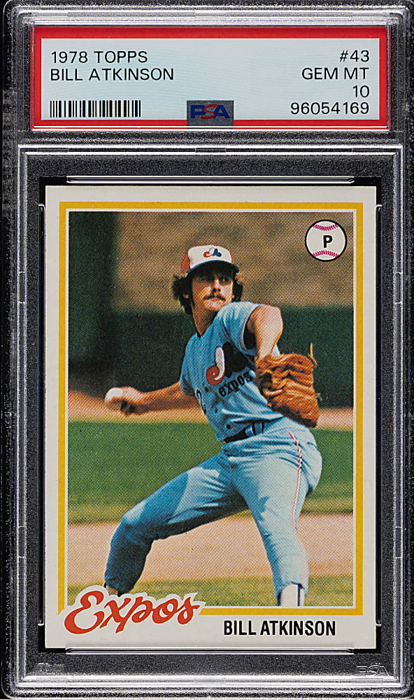 1978 Topps #43 Bill Atkinson PSA GEM MINT 10