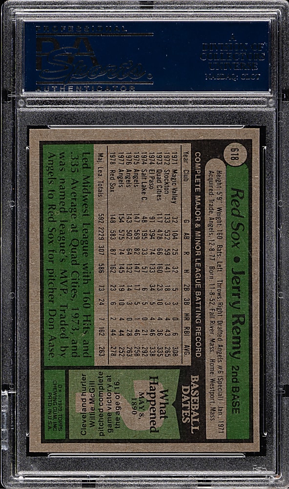 1979 Topps #618 Jerry Remy PSA GEM MINT 10