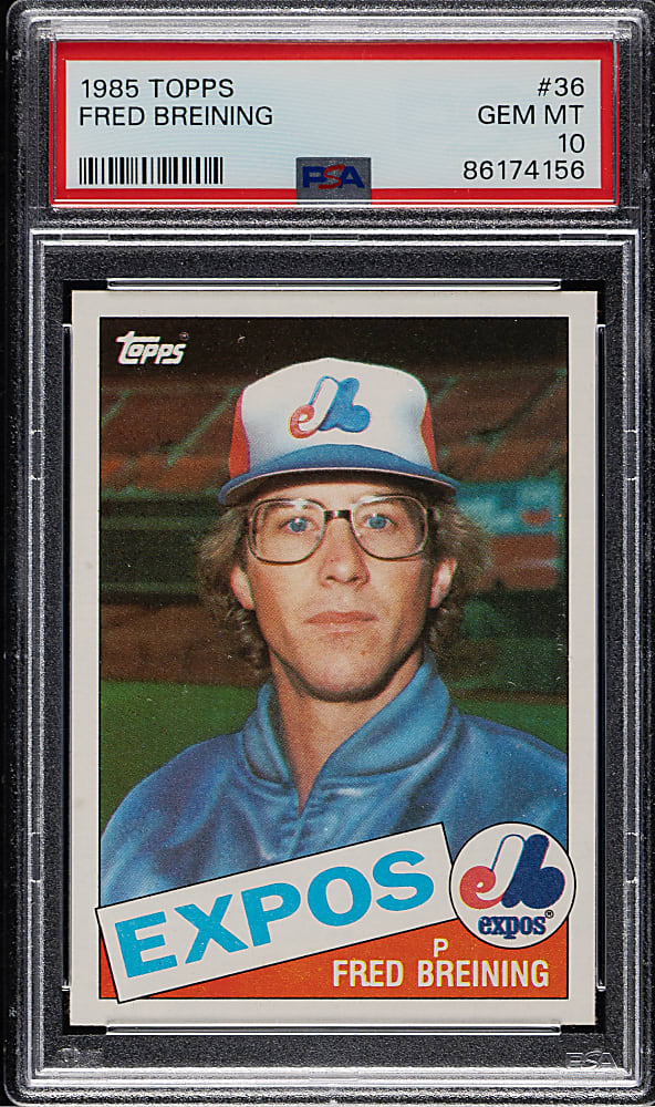 1985 Topps #36 Fred Breining PSA GEM MINT 10
