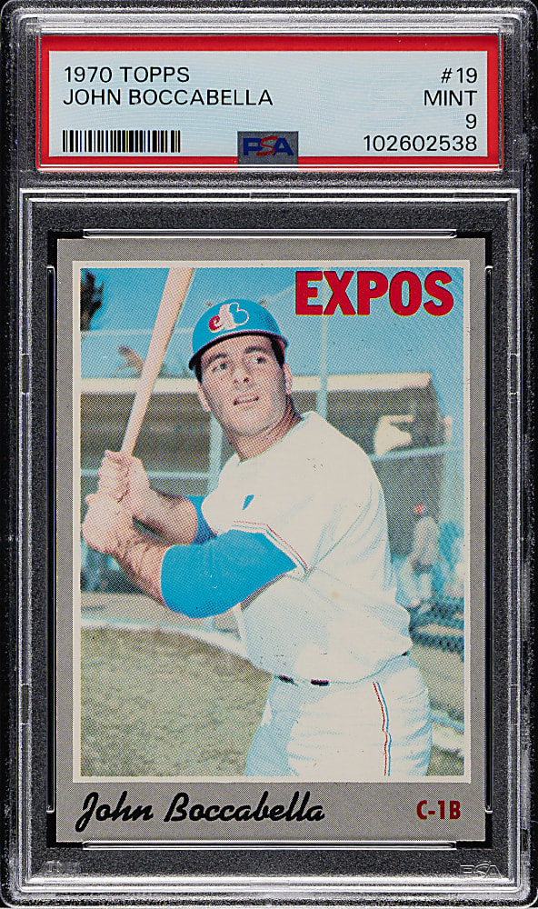 1970 Topps #19 John Boccabella PSA MINT 9