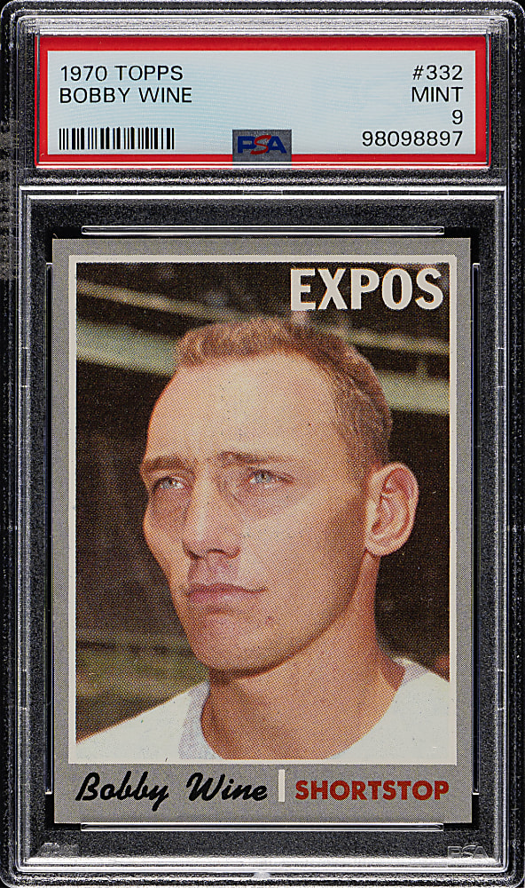 1970 Topps #332 Bobby Wine PSA MINT 9