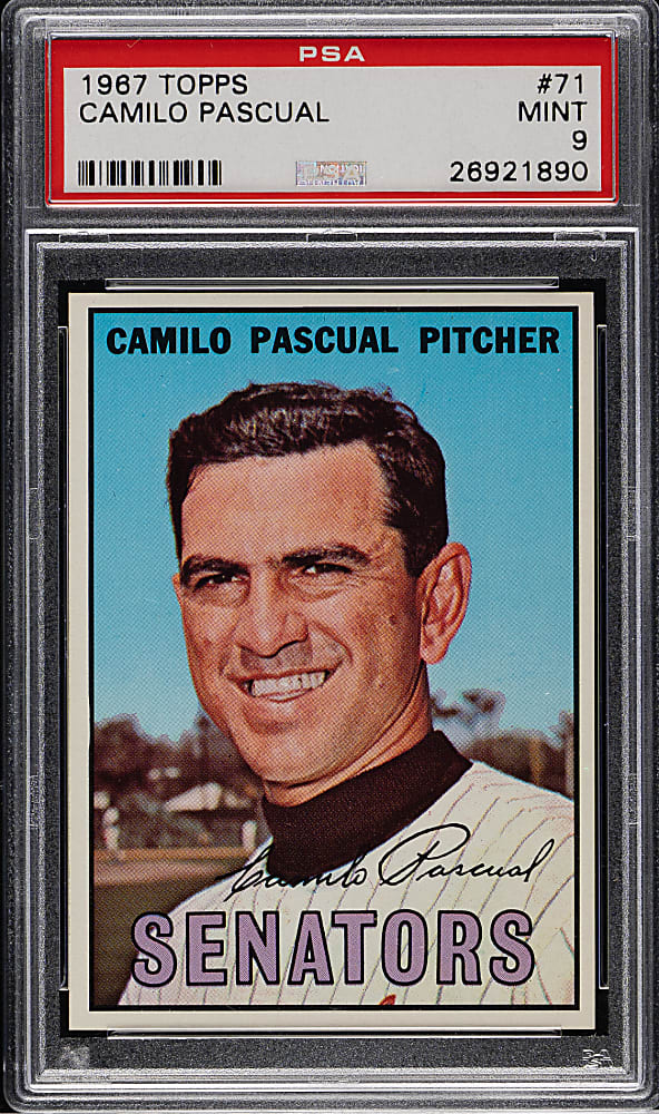 1967 Topps #71 Camilo Pascual PSA MINT 9