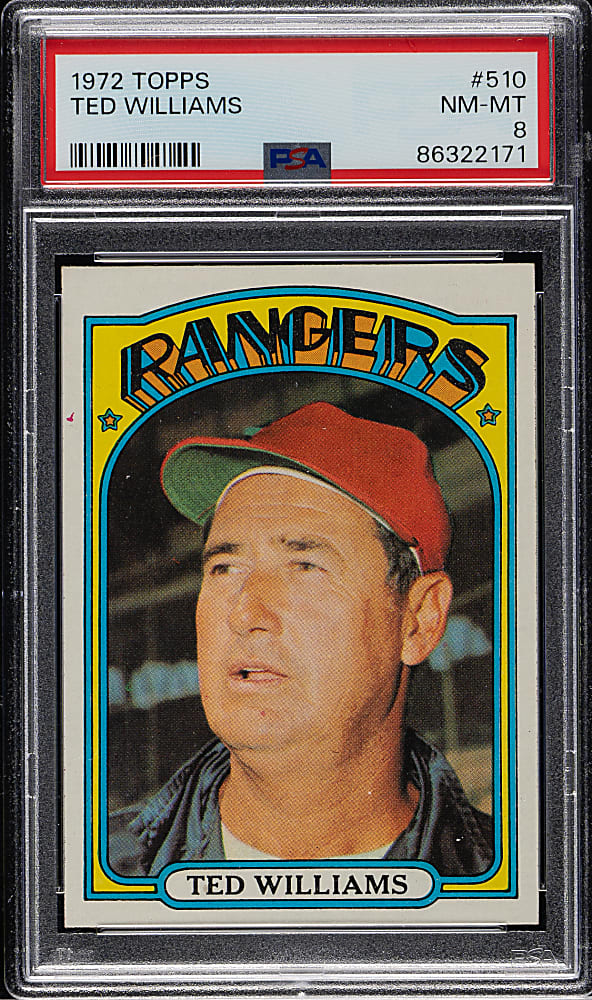 1972 Topps #510 Ted Williams PSA NM-MT 8