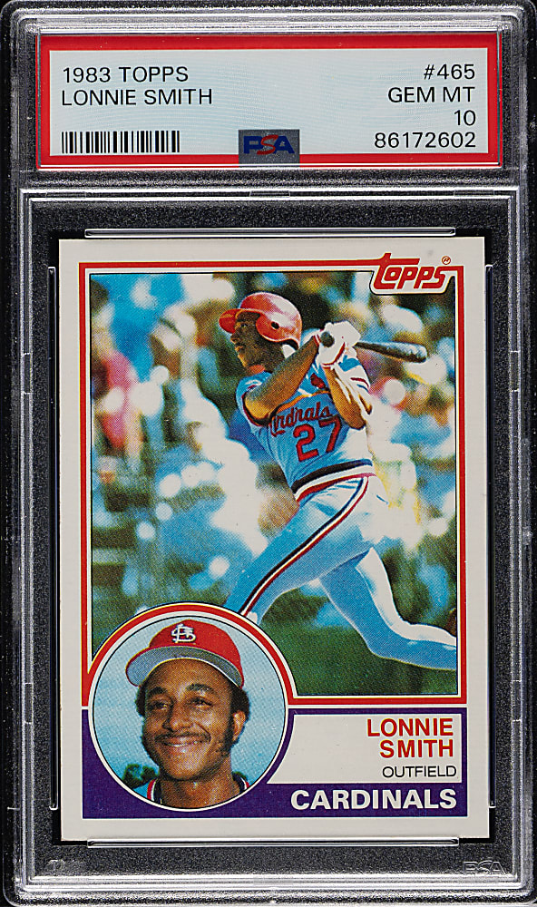 1983 Topps #465 Lonnie Smith PSA GEM MINT 10