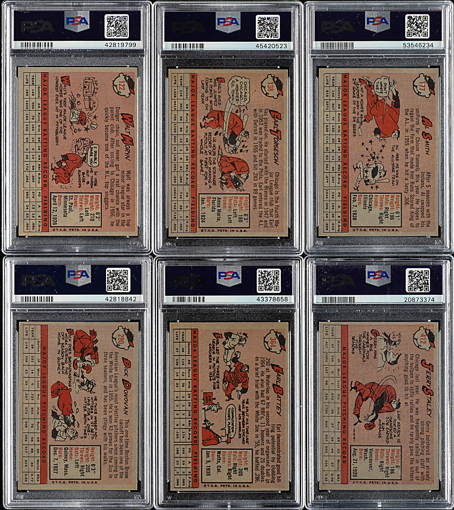 1958 Topps PSA-Graded Collection (6)