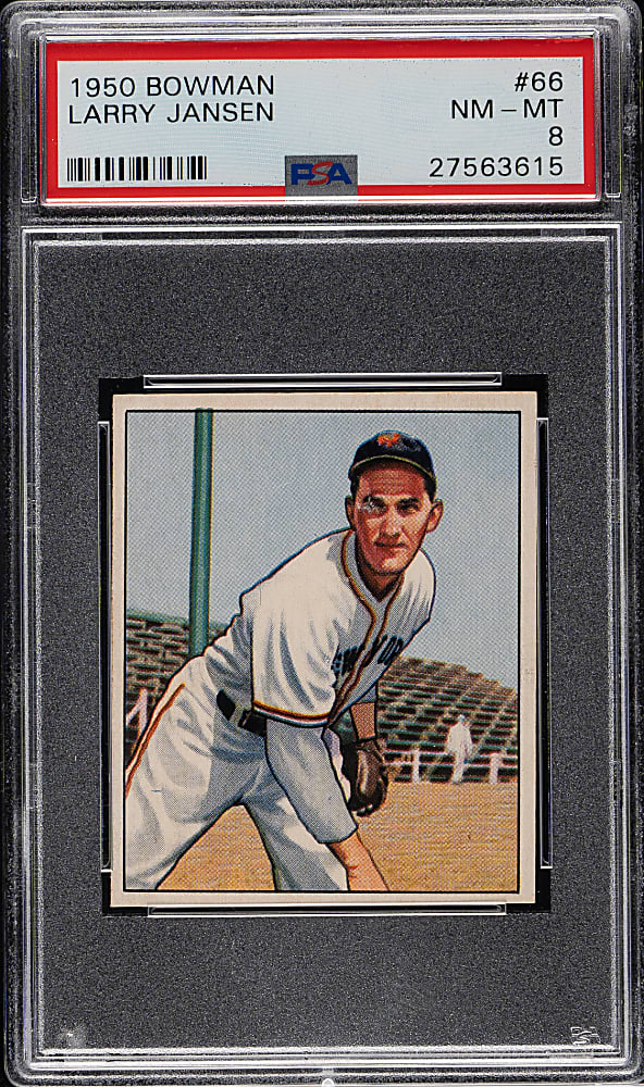 1950 Bowman #66 Larry Jansen PSA NM-MT 8