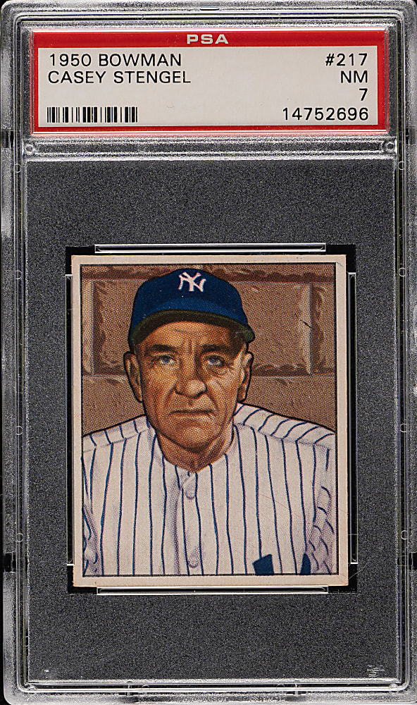 1950 Bowman #217 Casey Stengel PSA NM 7