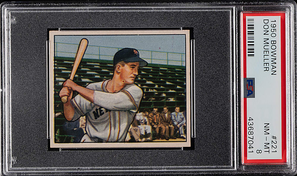 1950 Bowman #221 Don Mueller PSA NM-MT 8