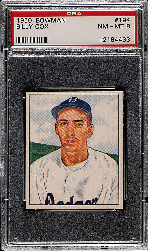 1950 Bowman #194 Billy Cox PSA NM-MT 8