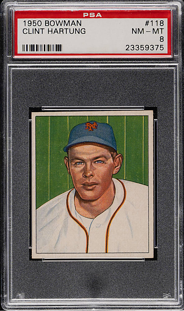 1950 Bowman #118 Clint Hartung PSA NM-MT 8