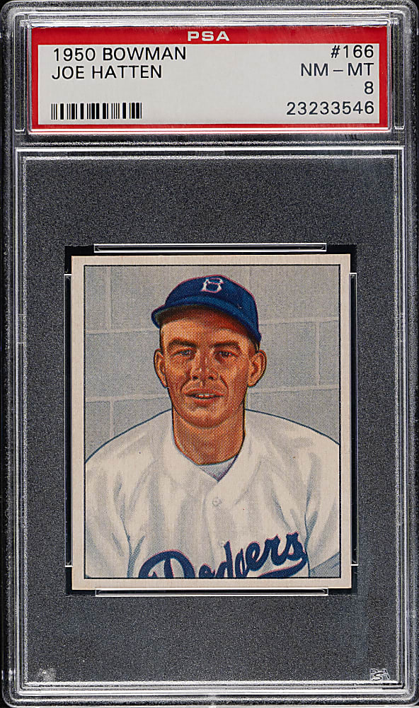 1950 Bowman #166 Joe Hatten PSA NM-MT 8