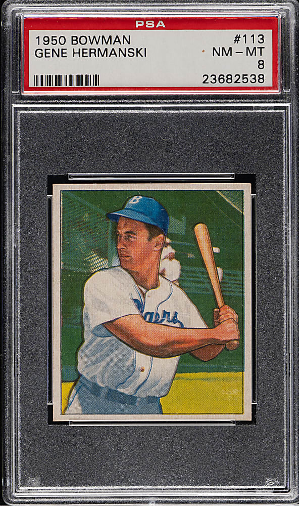 1950 Bowman #113 Gene Hermanski PSA NM-MT 8