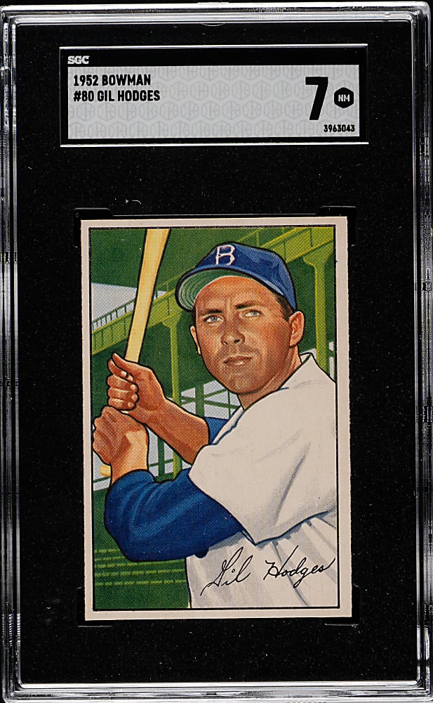 1952 Bowman #80 Gil Hodges SGC NM 7