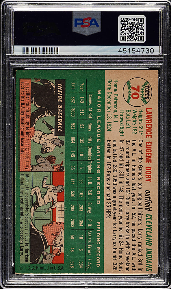 1954 Topps #70 Larry Doby PSA NM 7