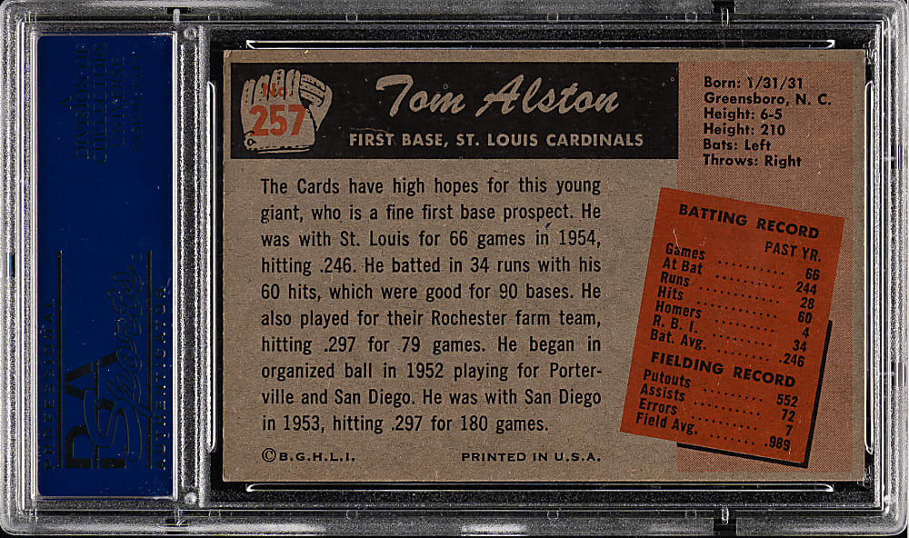 1955 Bowman #257 Tom Alston PSA NM 7