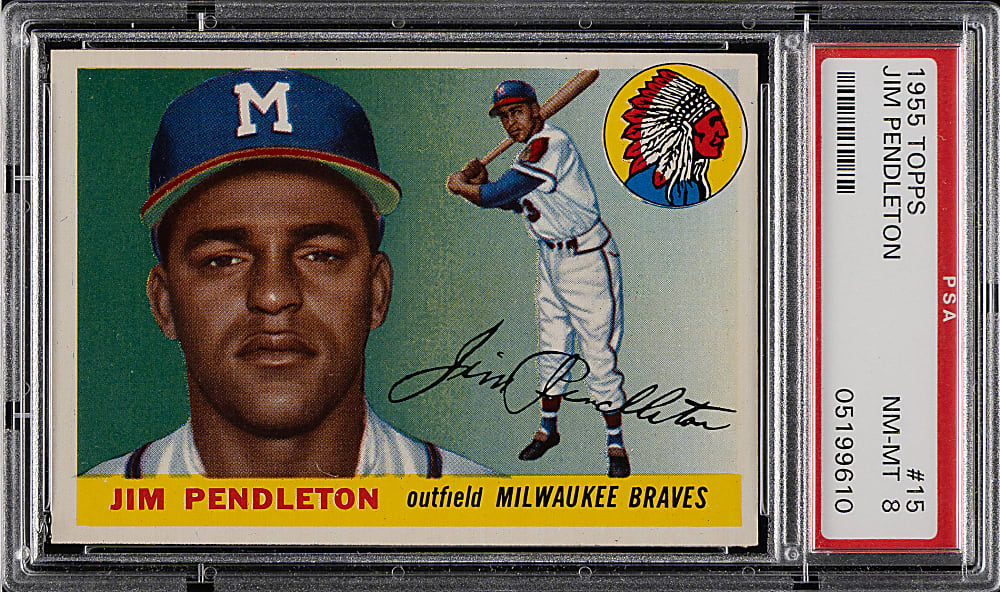 1955 Topps #15 Jim Pendleton PSA NM-MT 8